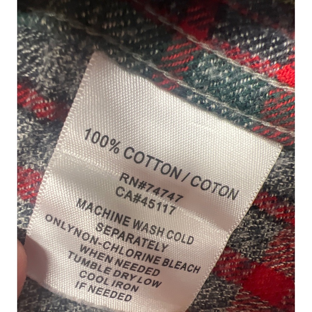RedHead Shirt Mens 2XL Plaid Flannel Button Down Green Red Gray 100% Cotton - Picture 3 of 6